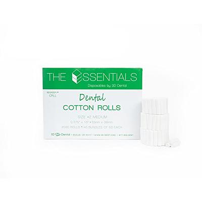  Premium Dental Cotton Rolls #2 Medium 1.5 x 3/8