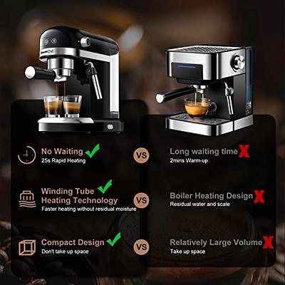  Geek Chef Espresso Machine, 20 Bar Espresso Maker with Milk  Frother Steam Wand, Compact Coffee Machine with for Cappuccino,Latte, Fast  Heating, Stainless Steel: Home & Kitchen