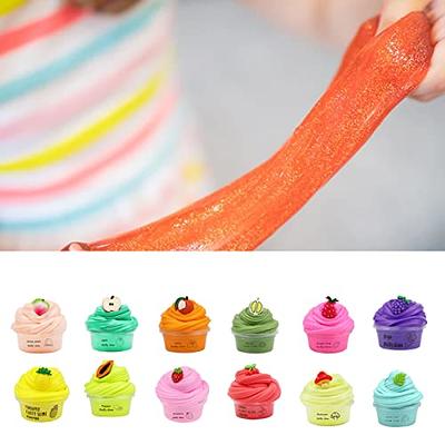 Fluffy Slime Butter Fruit Kit Soft Stretchy Non-sticky Cloud Slimes Diy  Making Set Scented Toy Party Favors For Kids Gift