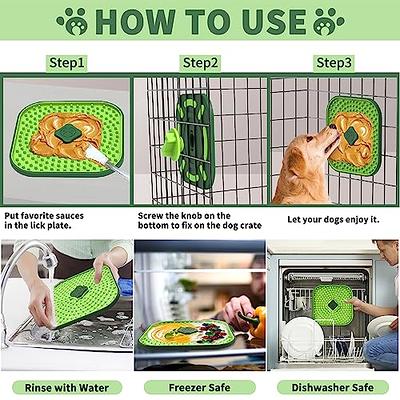 CIICII Dog Lick Mat for Dogs Crate, 2 in 1 Dog Slow Feeder Treat