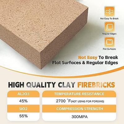 Insulating Fire Brick for Forge, 0.75 x 4.5 x 9, 2500F Rated, Pack of 6, Soft Fire Bricks for Wood Stove, Ovens, Fireplaces, Fire Pits, Kilns