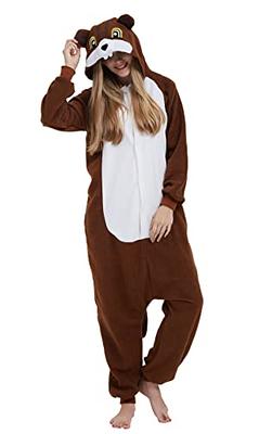  Unisex Adult Animal Pajamas Squirrel Onesie Halloween  Cosplay Costumes One Piece Sleepwear Homewear