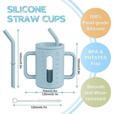 Toddler Cup Silicone Training Cup Sippy Cup with Straw Spill Proof