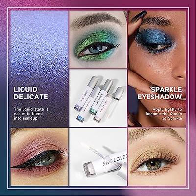 Easilydays 8 Colors Glitter Eyeshadow Liquid, Metallic Chameleon Eyeshadow  Polarized Light Not Smudged Eye Shadow, Multi