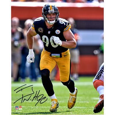 T.J. Watt Pittsburgh Steelers Autographed 2017 Panini Donruss Optic Red &  Yellow Prizm #122 Beckett Fanatics Witnessed Authenticated Rookie Card