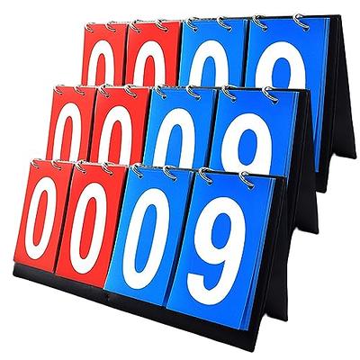 Score Board, 6 Digit Portable 39cmx23cm Compact Tabletop or Hanging, Score Flip Score Keeper, for Soccer Basketball Volleyball Baseball Tennis, Black