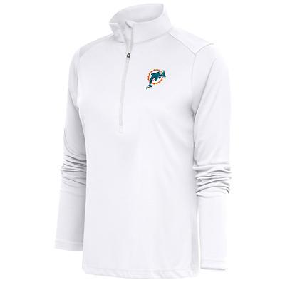 Miami Dolphins Antigua Team Quarter-Zip Pullover Top - Charcoal