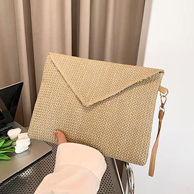 YXILEE Summer Straw Shoulder Bag Straw Small Clutch Crossbody Bags for  Women Beach Cell Phone Wallet Purse Handmade Envelope