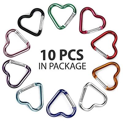 10 PCS Heart Shape Snap Hooks,Dark Pink Heart Key Ring Keychain Hook Clip  Heart Shaped Carabiner Hook Aluminum Alloy Snap Clip for Outdoor Traveling