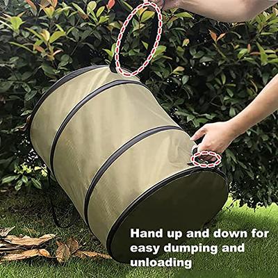 33-Gallon Outdoor Pop-Up Garbage Can - Collapsible Trash Can and Trash Bag  Holder for Yard Waste Bags and Leaf Bags