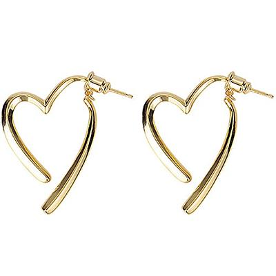 Girls Jewelry - 14K Yellow Gold Heart Shaped Screw Back Earring Studs –