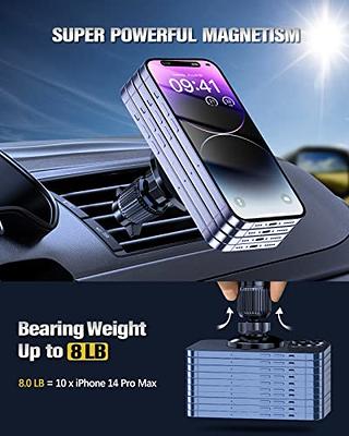 LISEN 2 Pack Magnetic Phone Holder for Car Mount 6 Military Magnets Car  Phone Holder Mount Hands Free Vent Cell Phone Holder Mount for Car 6 Metal