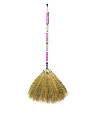 Landhope Soft Push Broom Long Handle, Carpet Rake 50 inches for