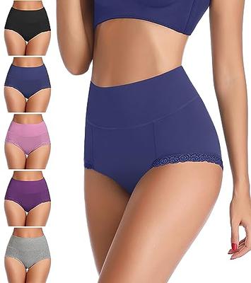  MISSWHO Womens Cotton Underwear High Waist C Section Post  Partum Care Panties Briefs For Ladies 6-Pack Size 5