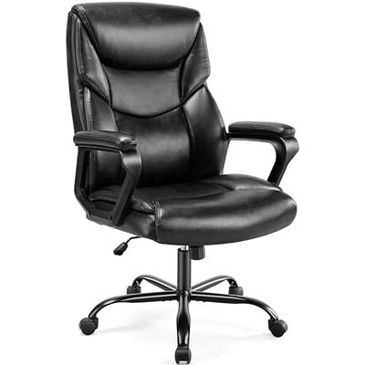 Efomao Desk Office Chair 400LBS, Big High Back PU Leather Computer Chair,  Executive Office Chair with Leg Rest and Lumbar Support, Black Office Chair  - Yahoo Shopping