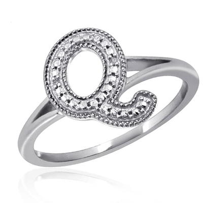 JewelersClub Initial Letter Ring for Women