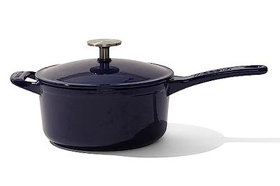 Enameled Cast Iron 2 Quart Sauce Pan with Lid - Blue