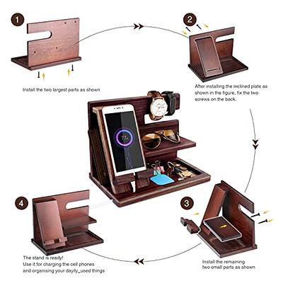 Gifts for Men,Phone Stand Docking Station,Birthday Gifts for Him Dad  Boyfriend Husband Guys,Watch Holder Desk Nightstand Organizer for  Valentines