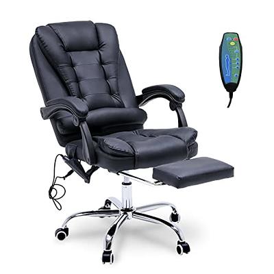 ONPNO Reclining Office Chair with Massage, Ergonomic w/Foot Rest, PU  Leather Executive Computer w/Heated, Padded Armrest, High Back Swivel  Recliner for Home Study (Black) - Yahoo Shopping