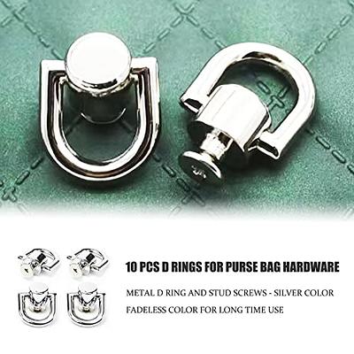 4-Pack Metal D Rings & Screws - 360� Rotatable Purse Hardware, Gold