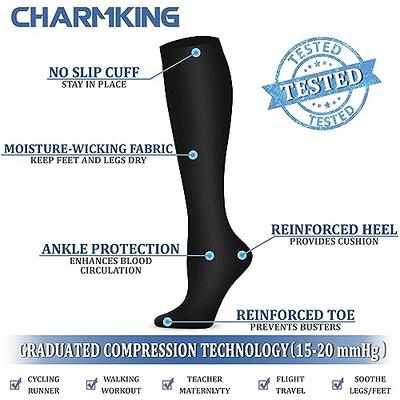 3 Pack Wide Calf Compression Socks for Women & Men, 20-30 mmhg