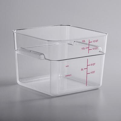 Vigor 8 Qt. Clear Square Polycarbonate Food Storage Container and