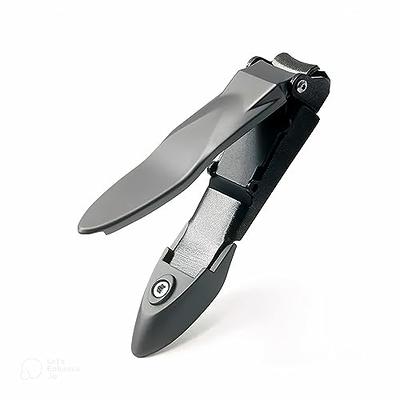 Nail Clippers for Men with Catcher - Sharp Heavy Duty Self-Collecting Nail Cutters Fingernails and Toenails Manicured, Gray