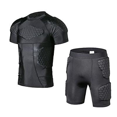TOUYR Men's Padded Compression Shirt and Pants Training Vest Sleeveless T- Shirt and Short Set Ribs Back Thighs and Buttocks Elbow Knee Protector -  Football Soccer Basketball Hockey Protective Gear - Yahoo Shopping