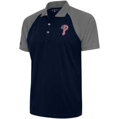 Atlanta Braves Antigua Patriotic Nova Polo - White/Steel