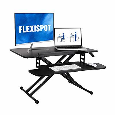  Lubvlook Standing Desk Converter, 47 Height Adjustable Sit  Stand Desk Riser for Dual Monitors with Keyboard Tray, Black, SD10L :  Office Products