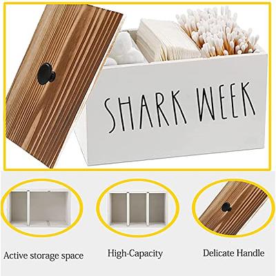 Discreet Tampon Holder for Bathroom with Vanity Tray Lid, Shark Week  Bathroom Organizer with Divider, Bathroom Accessories Pad Holder Storage  Box for