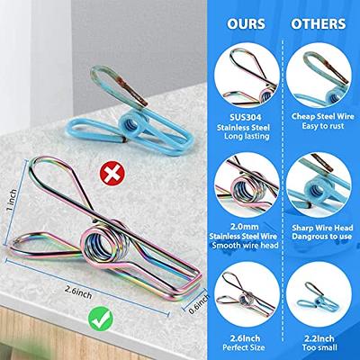 40 Pack Wire Clothes Pins Heavy Duty Outdoor, Stainless Steel ClothesPins  for Hanging Clothes, Metal Clothes Pegs, Clothing Clips, Laundry Pins 2.0mm