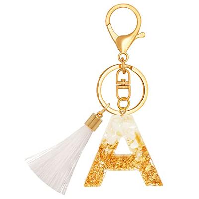 Keychains Accessories For Women Kids Cute Keychain Initial Letter Pink  Tassel Butterfly Car Key Chains