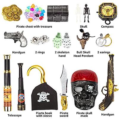 Pemalin Kids Pirate Pretend Toys Set, Pirate Treasure Party Favors Set,  Pirate Accessories with Skull Mask, Treasure Chest, Coins, Pirate Hook,  Compass, etc. - Yahoo Shopping