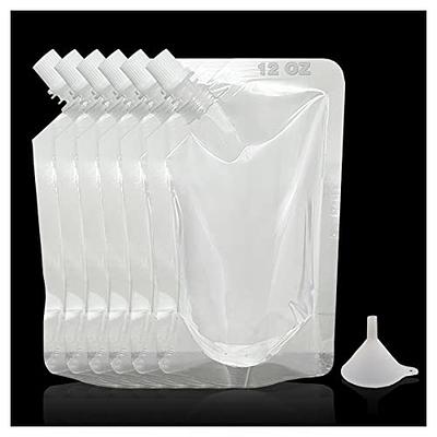 24 Pcs Plastic Flasks, 8 Oz Concealable and Reusable Drink Pouches,  Leak-Proof Food Grade Plastic for Travel