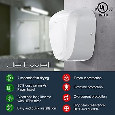 JETWELL High Speed Commercial Automatic Hand Dryer - Heavy Duty Stainless Steel - Warm Wind Hand Blower