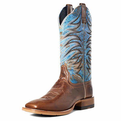 Men's Sport Sidebet Western Boots in Distressed Brown, Size: 10.5