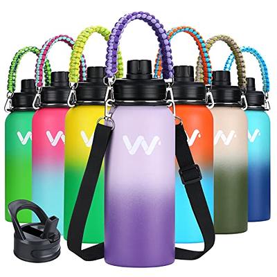 Liberty 32 oz. Gallop Flat White Insulated Stainless Steel Water Bottle with D-Ring Lid