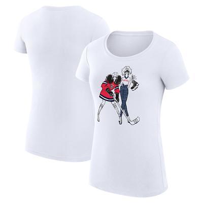 Women's G-III 4Her by Carl Banks White Carolina Hurricanes City Graphic Sport Fitted Crewneck T-Shirt Size: Small