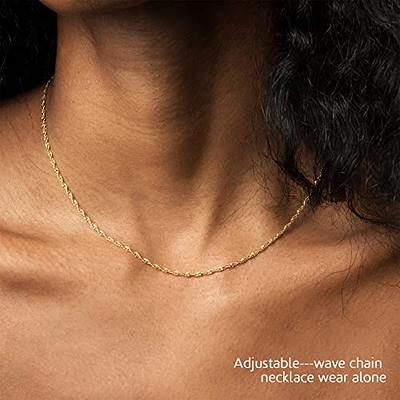  Krudan Dainty Gold Necklace for Women Simple Cubic