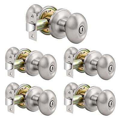 Bedroom Bathroom Keyed Oval Handle Round Door Knob Lock Locks Hardware