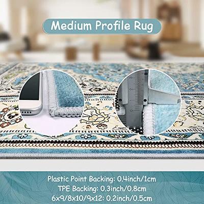 Lahome Vintage Medallion Rugs for Living Room - 3x5 Green Area Rug Washable  Throw Soft Bedroom Rugs Non-Slip Low-Pile Non-Shedding Bathroom Rug Print