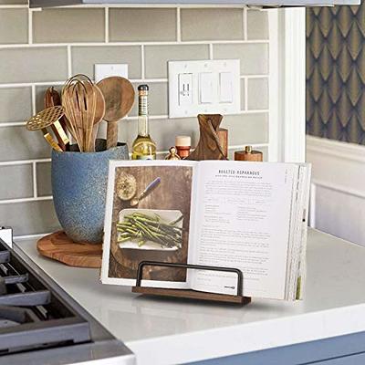 Cutting Board-Style Gray Wood Cookbook & Tablet Stand, Countertop Cookbook  Stand