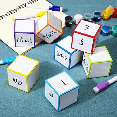 RuDily 8 Pcs Dry Erase Blocks Set Dry Erase Blank Foam Dice Dry