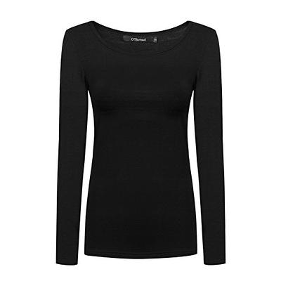 Fuinloth Women's Basic Long Sleeve T Shirts, Crewneck Slim Fit Spandex  Tops, Plain Layer Underscrub Tees at  Women’s Clothing store