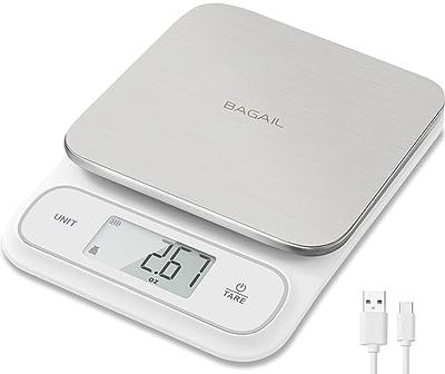 Zibet Food Scale, 33lb/15kg Rechargeable Digital Kitchen Scale, 1g/0.1oz Precise