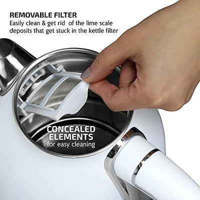 Ovente Electric Kettle Stainless Steel Removable Filter Water Gauge (7-Cup)