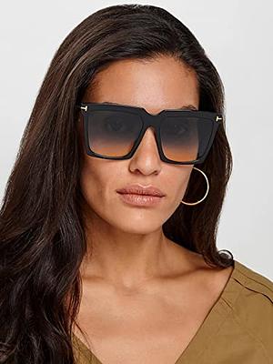 Oversized Sunglasses Women Men Black Shades Square Sunglasses