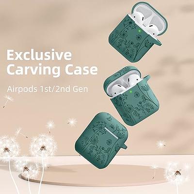 R-fun AirPods Case Cover, Soft Silicone Protective Cover with Keychain for  Women Men Compatible with Apple AirPods 2nd 1st Generation Charging Case