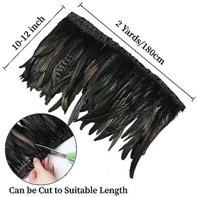 Holmgren Black Rooster Feather Trim - 10-12inch 2 Yards Natural Large  Rooster Tail Feathers Fringe Trim for DIY Sewing Crafts, Feather Dress,  Cape Shawl, Wings, Halloween Costumes Decoration (Black) - Yahoo Shopping